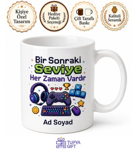 Bilgisayar Oyunu Seven İçin Kişiye Özel Eğlenceli Baskılı Kupa Bardak Hediye