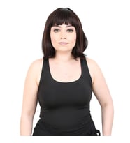 Kısa Küt Perçemli Fiber Sen Peruk / Koyu Kahve
