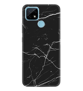 Realme C11 C21 C21Y C25Y C11 2021 Kılıf Desemli Silikon Siyah Mermer 1299