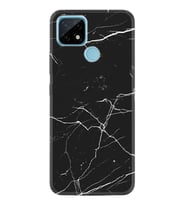 Realme C11 C21 C21Y C25Y C11 2021 Kılıf Desemli Silikon Siyah Mermer 1299