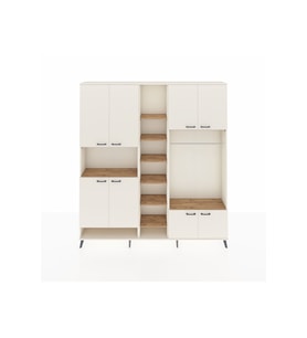 Arges Dolap 18 Raflı 8 Kapaklı Tek Askılı 220x30x243 Aytaşı-Aytaşı/Çam