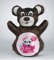 BK Gift Sevimli Panda Tasarımlı Kahverengi Ayıcık Yastık-5
