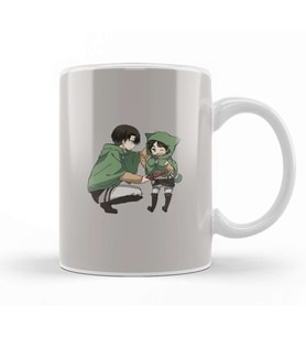 Attack On Titan Chibi Levi X Eren 01 Kupa Bardak Porselen