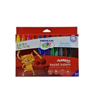 Pensan Kidz 1x7 mm 12li Jumboo Keçeli Kalem 99040 (Çok Renkli)