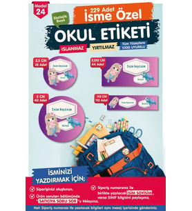 Okul Etiketi  Kalem Defter Etiketi Özel İsim Yazılabilen Etiket Seti - İsim Etiketi-T581-OE24