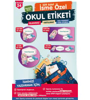 Okul Etiketi  Kalem Defter Etiketi Özel İsim Yazılabilen Etiket Seti - İsim Etiketi-T581-OE24