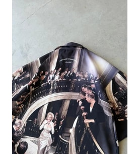 marilyn monroe desenli double hürrem kumaş oversize gömlek