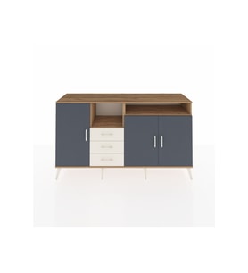 Kronos Konsol 5 Raflı 3 Çekmeceli 3 Kapaklı 176x59x99 Çam-Antrasit/Aytaşı