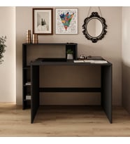 Amber Çalışma Masası – Raflı, Modern Bilgisayar Masası (Antrasit)