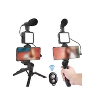 Yüksek Performanslı Video ve Fotoğraf Çekim Seti, Tripod, Mikrofon, LED Işık
