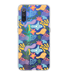 Xiaomi Mi 9 ile Uyumlu 1mm Kapak Memphis Desen Tasarımlı Şeffaf Silikon Kılıf