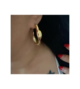 ÇELİK, GOLD RENK TASARIM KÜPE ACR9095