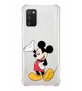 Samsung Galaxy A02s  Köşe Korumalı Antişok Kapak Mickey Mouse Tasarımlı Şeffaf  Kılıf
