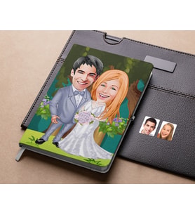 Bk Gift Kişiye Özel Sevgililer Karikatürlü Beyaz Defter-104 , Arkadaşa Hediye , Sevgiliye Hediye