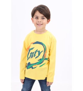 Toontoy Erkek Çocuk Baskılı Tişört (Sarı)