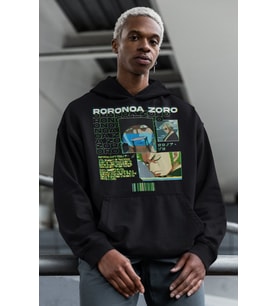 Roronoa Zoro Baskılı Unisex Oversize One Piece Anime Hoodie