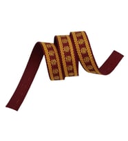 Angel Çanta Aksesuar 3 cm Polyester Kolon Bordo Gold Simli 1 Metre