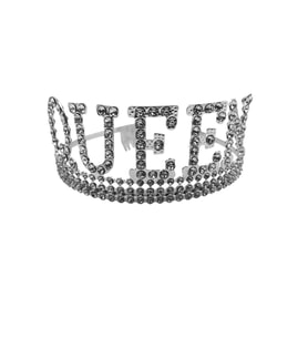 Taç Metal Taşlı Queen Lüks Gümüş üstten geçmeli