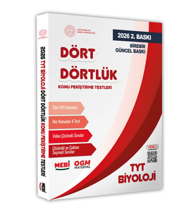 2026 YKS-TYT MEBİ-OGM Dört Dörtlük Biyoloji Pekiştirme Testleri Soru Bankası BASKI ÜCRETİ