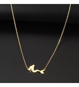 Kişiye Özel 925 Ayar Gümüş Deniz Kızı Kolye (Gold)