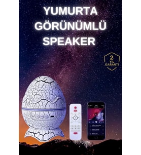 Northcity Yumurta Şeklinde Su Dalgalı Bluetooth Speaker Lamba - Renkli Şarjlı Projeksiyonlu Gece Lambası
