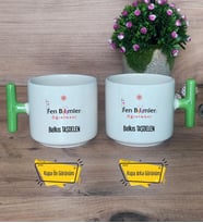 Fen Bilimleri Öğretmeni Kupa Bardak T Yeşil Kulplu Öğretmenler Günü Hediyesi