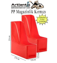 Kırmızı Magazinlik Demonte Plastik 2 Adet Plastik Kutu Klasörü Magazinlik A4 Dosya ve Masa Düzenleyici Sınıf Ev Ofis