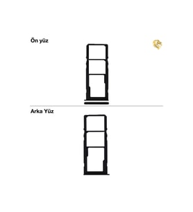 Samsung Galaxy A21 Sim İç Yuvası Çiftli ile Uyumlu Gri Çiftli sim yuvası ikili sim tepsisi çiftli sim aparatı dual sim çekmecesi