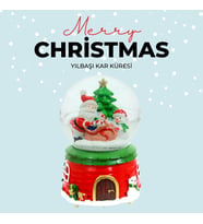Yılbaşı Noel Baba Işıklı Müzikli Kar Küresi