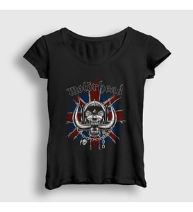 Presmono Kadın Siyah United Kingdom Motörhead T-Shirt 69488tt