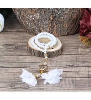 Güllü Kristal Tesbih 6 mm Beyaz