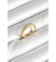 Gold Renk Şerit Zirkon Taşlı Kadın Yüzük 5886