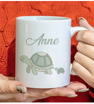 BK Gift Anne ve Yavrusu Beyaz Kupa Bardak -13, Anneler Günü ve Kadınlar Günü Hediyesi