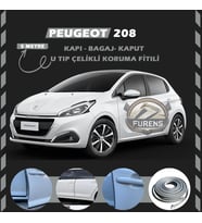 Peugeot 208 Oto Araç Kapı Koruma Fitili 5metre Parlak Gri Renk