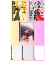 Naruto uzumaki 3 adet defter A4 büyük boy çizgili_kareli_çizgisiz