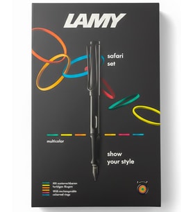 Lamy Safari Multicolor Siyah Dolma Kalem Seti 0B2 M Uç