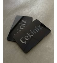 Siyah Minimal Seri İtiniz-Çekiniz Kapı Uyarı Levhası
