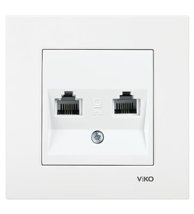 VİKO Karre Data-Numeris Telefon Prizi (RJ45 CAT6 - RJ11) Beyaz (Çerçevesiz) 90967X81VİKO
