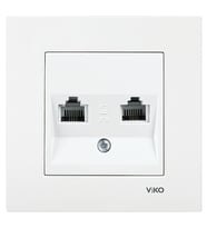VİKO Karre Data-Numeris Telefon Prizi (RJ45 CAT6 - RJ11) Beyaz (Çerçevesiz) 90967X81VİKO