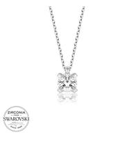 Swarovski Taşlı Gümüş Tektaş Bayan Kolye