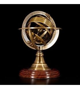 El Yapımı Tamamı Pirinçten Özel Üretim Retro Horoskop 50cm