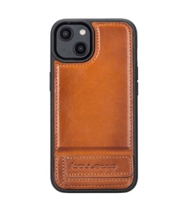 Bouletta Apple iPhone 14 Uyumlu Deri Standlı Arka Kapak RST2EF (Taba)
