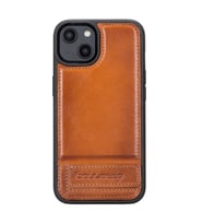 Bouletta Apple iPhone 14 Uyumlu Deri Standlı Arka Kapak RST2EF (Taba)