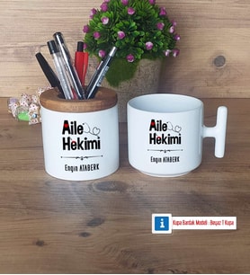 Aile Hekimi Kalemlik, Kupa Bardak T Kişiye Özel Hediye (Model 1)