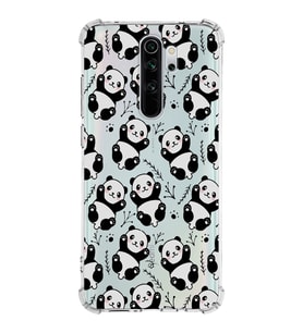 Xiaomi Redmi Note 8 Pro Köşe Korumalı Antişok Kapak Panda Tasarımlı Şeffaf Silikon Kılıf