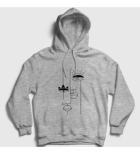 Presmono Unisex Gri Lovers Valentine's Day Sevgililer Günü Kapüşonlu Sweatshirt 284628tt (Gri)