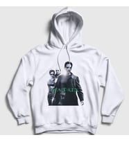 Presmono Unisex Beyaz Neo Film The Matrix Kapüşonlu Sweatshirt 253947tt