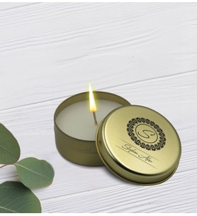 BK Gift Kişiye Özel İsimli Gold Metal Kutuda Kokulu Mum-1, Ev Hediyesi, Arkadaşa Hediye, Kokulu Mum