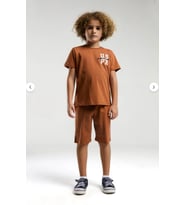 Aykidsclup U.S. Polo Assn Erkek Çocuk Kahverengi Bermuda Takım 2048-