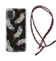 Samsung a71 A72 A73 A7 A9 2018 C7 C9 Kılıf Boyun Asklı Rasta Silikon Sevimli Kedicikler 1785